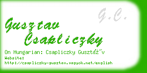 gusztav csapliczky business card